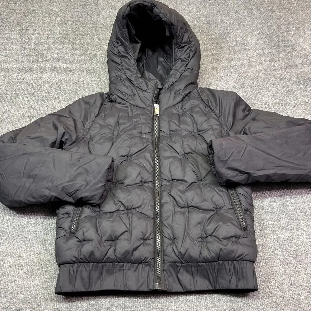 The North Face Puffer Jacket Girls M (10/12) Black Hooded Insulated Winter